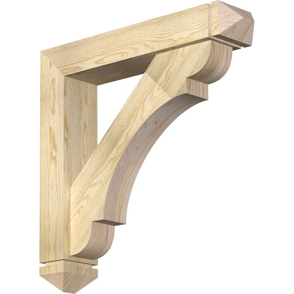 Ekena Millwork Olympic Arts and Crafts Rough Sawn Bracket w/ Offset Brace, Douglas Fir, 6"W x 30"D x 30"H BKT0604X30X30OLY03RDF - main